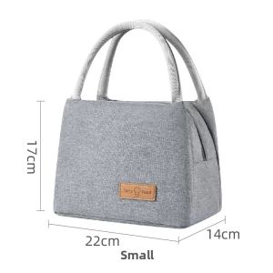 Korean Style Simple Cute Canvas Lunch Bag Student Handheld Bento Box Bag Thermal Insulation Inner Bag Pure Color Lunch Bag