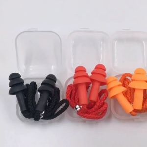 1 Pair Soft Reusable Corded Ear Plugs with Carrying Case Waterproof Earplugs Earbuds Surfing Use Hearing Protection