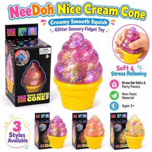 Schylling | Glitter Ice‑Cream Squishy Sensory Squeeze Fidget Stress Toy