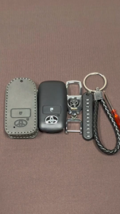 For Toyota Raize / Veloz / Avanza  2022 - 2024 / Wigo 2023 - 2024 Keyless Key Case Cover Leather Keychain Accessories