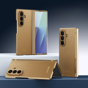 CHUBAN | Magnetic Hinge Protection Free Folding Case For Samsung Galaxy Z Flip Fold 8 Ultra 7 6 5 4 3 Electroplated Plain Leather Cover