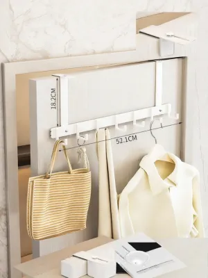 No-Drill Door Back Clothes Hanger Adjustable Bathroom Storage Rack Wall-Mounted Bedroom Organizer Space Saver Aluminum Alloy