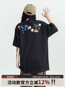 เสื้อยืดคอกลมแขนสั้นผู้หญิง KESOAK ฤดูร้อน 2025 เสื้อยืดคอตตอนพิมพ์ลายดอกไม้สไตล์สตรีท แขนสั้น ทรงหลวม สวมใส่สบาย