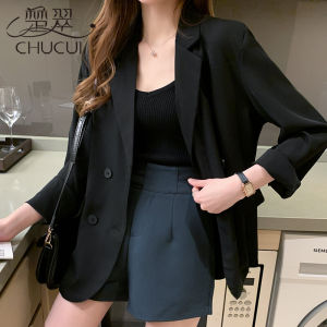 Black Professional Suit Jacket Womens Autumn Loose Casual Small Western Clothes New 2025 Elegant plus Size Online Exclusive