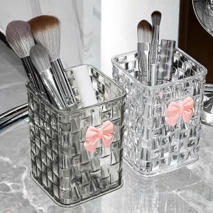 Clear Acrylic Makeup Brushes Storage Box Desk Cosmetic Organizer Lipstick Storage Nail Polish Display Stand Rack Jewelry Case