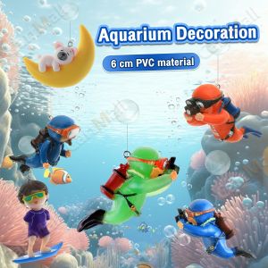Aquarium Decor Fish Tank Floating Cute Decoration Diver Ornaments DIY Toy