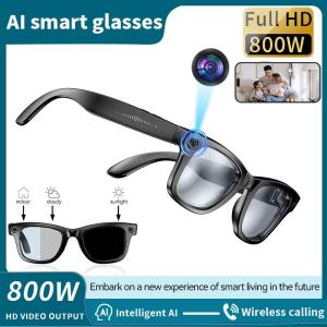 LIGE AI Smart Glasses 8MP HD Camera Photo Video Recording  Waterproof Bluetooth Call AI Voice Translation 270mAh Battery Voice Assistant Music Sunglasses