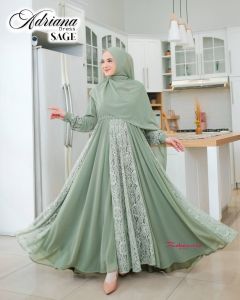 GAMIS SYARI ADRIANA SET HIJAB PASHMINA BY ZABANNIA