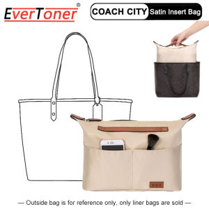 EverToner Nylon Insert Bag Organizer For City Central 33/30 Tote Bag Satin Liner Compartment Storage Bag