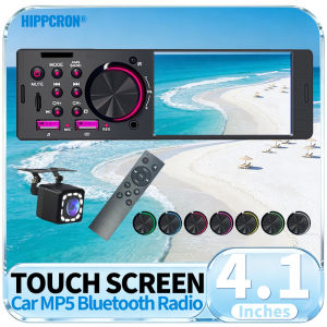 Hippcron 4.1” Car Radio 1din Multimedia Mp5 Player Touch Screen Bluetooth Stereo FM Receiver USB TF Universal Support camera