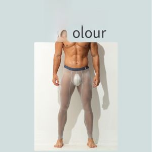 กางเกงกีฬาผู้ชายเอวกลาง ทรงสลิมฟิต บางเฉียบ ด้ายน้ำแข็ง โปร่งใส ด้านนอก ด้านใน ไนลอน ยืดหยุ่นได้ดี กางเกงกีฬา