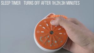 Máy hỗ trợ giấc ngủ cho bé có tiếng ồn trắng với 10 kiểu âm thanh kết hợp đèn led hỗ trợ giấc ngủ chức năng hẹn giờ 3 mốc thời gian pin sạc 250mA