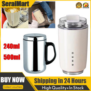 SMEG Vintage Insulation Cup Stainless Steel Coffee Cup Accompanying Cup Portable High Beauty Car Water Cup