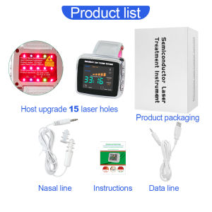 650nm Laser Physiotherapy LLLT Wrist Watch 15 Hole Light Semiconductor Nano Laser Therapy Diabetes Hypertension Sinusitis Device