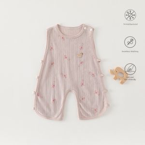JoynCleon | Cotton Breathable Sleeveless Bamboo-shaped Jumpsuit Romper