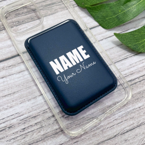 ซองหนังใส่บัตรแม่เหล็กติดโทรศัพท์ ซองหนัง PU สั่งพิมพ์ชื่อได้ตามต้องการ เลือกแบบที่ต้องการและแจ้งชื่อที่หมายเหตุข้อความ ใส่การ์ดได้ 3 ใบ ใช้เป็นกระเป๋าเงินได้ Magnetic Wallet Card Holder