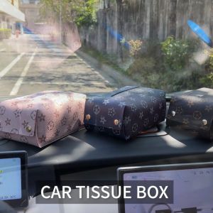 กล่องทิชชู่หนังรถยนต์ กล่องทิชชู่ กล่องทิชชู่ในรถ ถุงเก็บทิชชู่ในรถยนต์ ด้านที่ Toyota Mitsubishi Isuzu