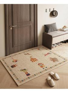 Indoor Entrance Door Mat Linen like Cutable Anti Slip Doorway Mat Luxury Sensation Bedroom Non Slip Carpet Hallway Floor Mat