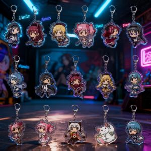 Bandai | Magical Girl Madoka Magica Acrylic Keychain Homura Akemi Cute DIY Pendant Accessory