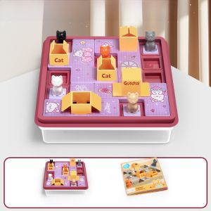 Cunning Cat Hide And Seek Board Game Intelligence Training Passage Challenge Toy for Children Space Logic Thinking Puzzle