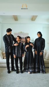 Baju Lebaran 2025 Couple Keluarga Series QURROTA ROYAL BLACK By MEMORA - Baju Couple Keluarga Lebaran 2025 Amanah - Sarimbit Keluarga 2025 Lebaran