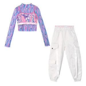 Kids Performance Trendy Clothes Jazz Dance Fashionable Clothes Girl Womens Team Performance Costume Children Hip Hop Costume Hip Hop Cool