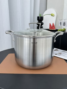 Lunkai 26 Deep Soup Pot 304 Stainless Steel Steamer Household Saucepan Stew-Pan Thickened Bouilli Gas Induction Cooker Neutral
