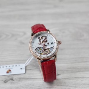 Jam tangan Wanita Leopard 6253B tali kulit tanggal aktif motif angka bulat angka original