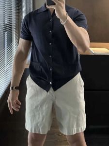 New Mens Knitted Short Sleeve Summer Polo Shirt: Fashionable Urban Style Youth Daily Wear