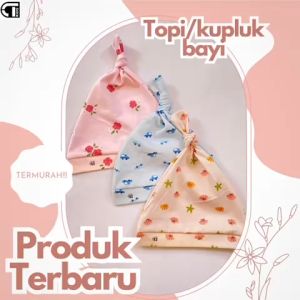 Topi bayi cotton usia 0-12 bulan knot hat bayi