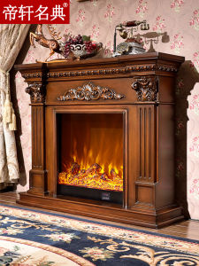 Dixuan Mingdian European Style Fireplace Mantel Curio Cabinet American Pastoral Solid Wood Fireplace Heating Stove Core 1.2/1.5/2 M