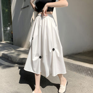 Summer Elegant French Irregular Pleated Floral Versatile Skirt