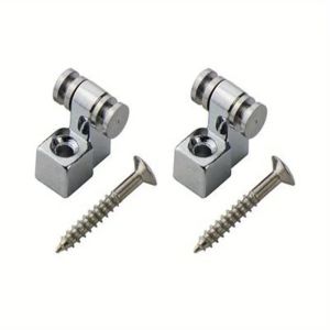 2Pcs Guitar Roller String Trees Retainer Guide - Chrome Mounting Tree in Silvery Black Golden 3 Colors