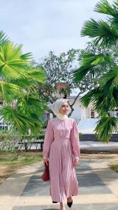 Dreamtale Baju Wanita Gaun Labuh Daania Muslimah Wear Dress Muslimah Pleated Dress Abaya Dress Baju Melayu WCO114