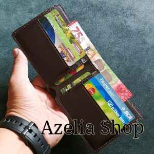 dompet kulit pria-full kulit tanpa puring--sapi pull up crazy horse-premium-lipat-kartu-pendek-polos-murah-garut-azeliashop-azelia shop