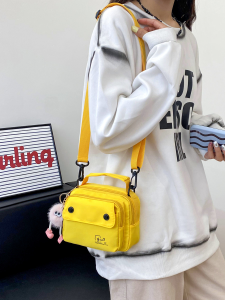 2024 New Trendy Korean Style Canvas Phone Bag for Women Ultra Light and Versatile Cute Student Crossbody Bag with Zipper Buckle