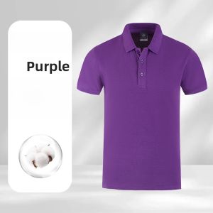 High-End Pure Cotton Polo Shirt Work Uniform Company Business Short Sleeve Collared T-Shirt Printed Logo Mens Summer Fashion