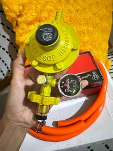 JOSE usa LPG Regulator with safety Push Button Heavy Duty JS 13371 with BPS Certificate With Safety Standard Free Hose 1.5meter and 2pcs clamps