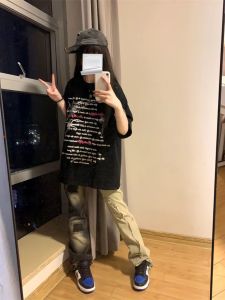 เสื้อยืดแขนสั้นผู้หญิงสไตล์อเมริกัน High Street สไตล์ผีเสื้อ ดีไซน์ทันสมัย ​​ฤดูร้อน คอกลม ผ้าฝ้าย 100% เสื้อผ้าทำงานลำลอง