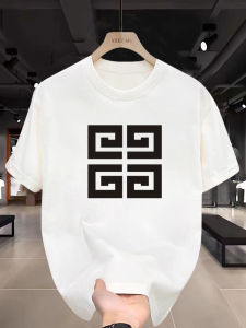 Summer New Mens Cotton T-shirt Short Sleeve Loose Fit Versatile Trendy Brand Couples Half Sleeve Top Breathable Comfortable