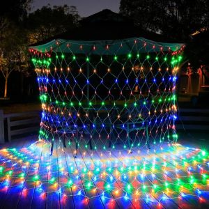 DC 24V LED Net Mesh Fairy String Light 1.5x1.5M 3x2M 6x4M IP44 8 Modes With Timer Memory Outdoor Indoor Curtain Lighting