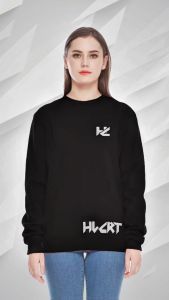Crewneck hoodie cowok keren warna hitam switer crewnek pria original premium bahan tebal Sweatshirt