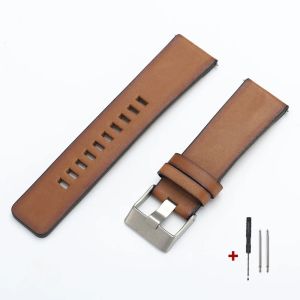 22mm 24mm 28mm for Diesel Full-grain Cowhide Strap Cowhide Watch Band Soft Leather Straps Replacement Brown Men Wrist Bracelet