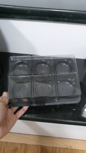 100 cái hộp nhựa 6 NGĂN TRÒN FG332 dùng để đựng bánh trung thu mochi bánh dứa rau câu cupcake