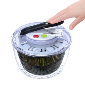 Multifunctional Vegetable Salad Dryer Kitchen Accessory 5L Push Spinner Type Fruit Drain Basket Vegetable Washer