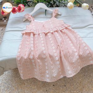 VÁY BÉ GÁI HAI DÂY CÁNH TIÊN PHỐI BÈO EO- MT2510