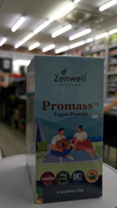 Zenwell Nutrition Promass Vegan Protein Vanilla Flavour 32g x 6 sachets (Exp 01/2027)