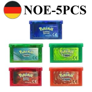 Bandai | Bộ Sưu Tập Hộp Game Pokemon German GBA - FireRed LeafGreen Emerald Ruby Sapphire Game 32 Bit 5 Kiểu Phiên Bản NOE