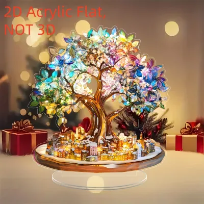 Tree of Life Gemstone Acrylic Statue/Colored Tabletop Decorative Knitting/Ideal for Graduation Gifts