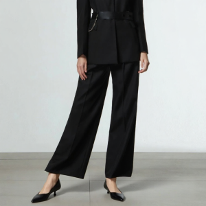 Summer Wool Wide Leg Trousers Casual and Dress Pants